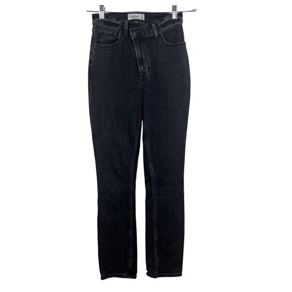 Abercrombie & Fitch The 90s Slim Straight Ultra High Rise Jeans Curve Love 25 S - Picture 1 of 10